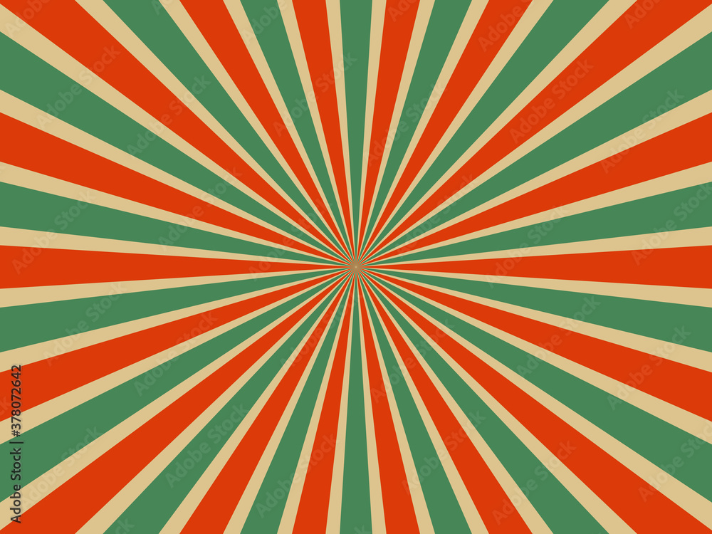 Fototapeta premium 3色サンバースト背景（クリスマス）