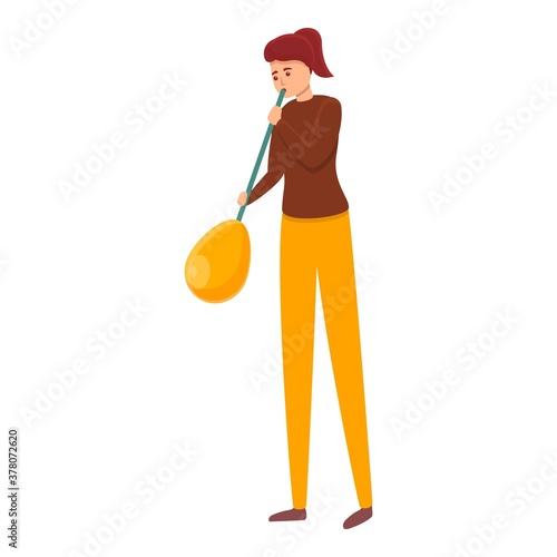 Woman glass blower icon. Cartoon of woman glass blower vector icon for web design isolated on white background
