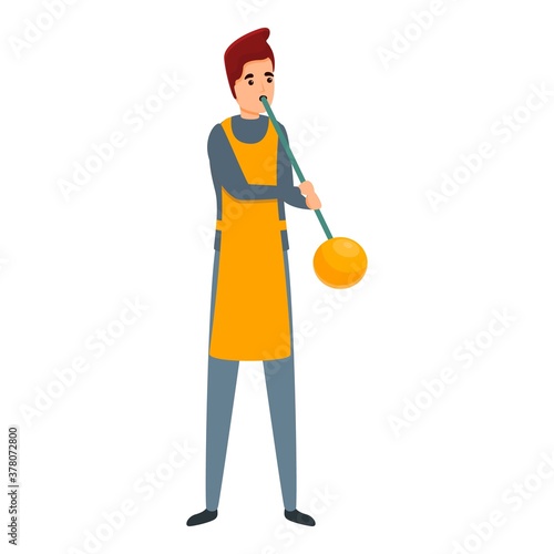 Glass blower activity icon. Cartoon of glass blower activity vector icon for web design isolated on white background
