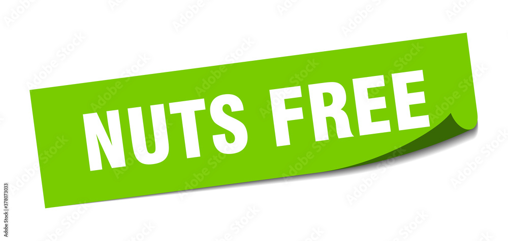 nuts free sticker. square isolated label sign. peeler nuts free sticker. square isolated label sign. peeler