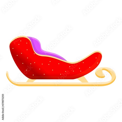 Sleigh icon. Cartoon of sleigh vector icon for web design isolated on white background
