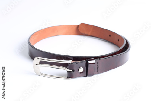 Brown belt on a white background.