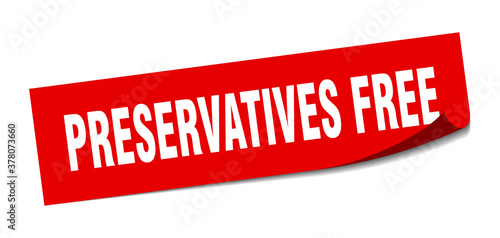 preservatives free sticker. square isolated label sign. peeler