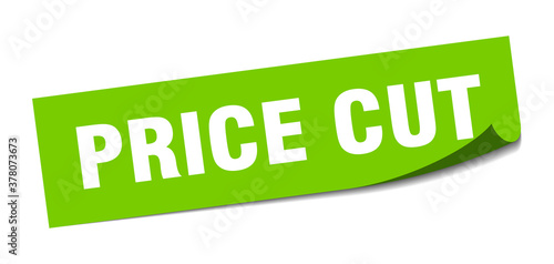 price cut sticker. square isolated label sign. peeler