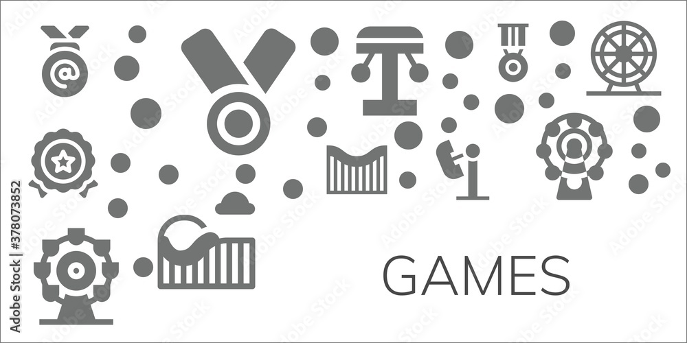 Modern Simple Set of games Vector filled Icons