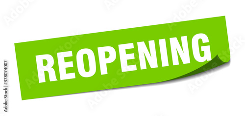 reopening sticker. square isolated label sign. peeler