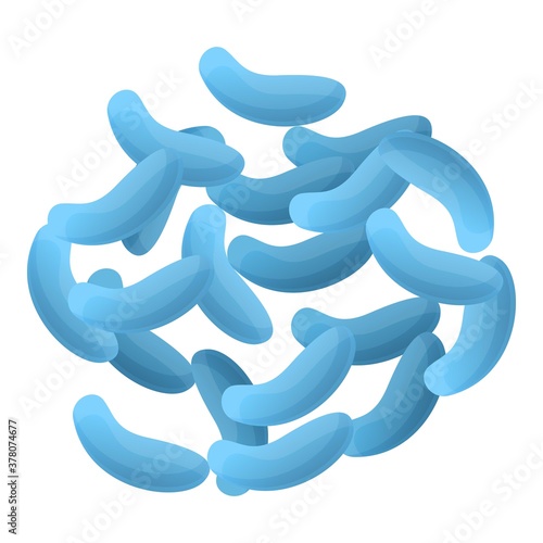 Blue probiotics icon. Cartoon of blue probiotics vector icon for web design isolated on white background