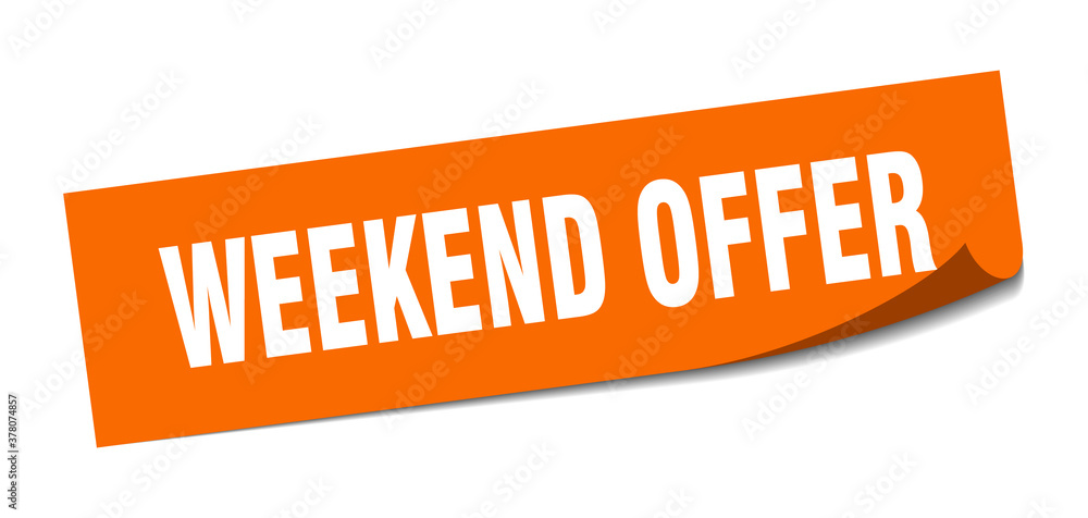 weekend offer sticker. square isolated label sign. peeler weekend offer sticker. square isolated label sign. peeler