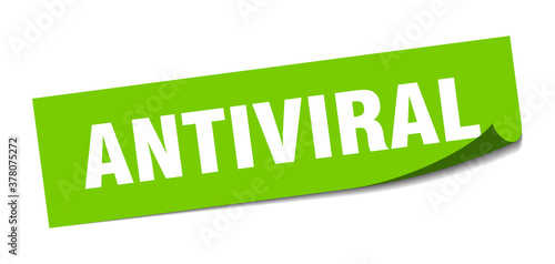 antiviral sticker. square isolated label sign. peeler