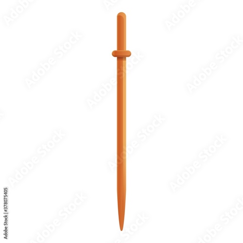 Wood toothpick icon. Cartoon of wood toothpick vector icon for web design isolated on white background