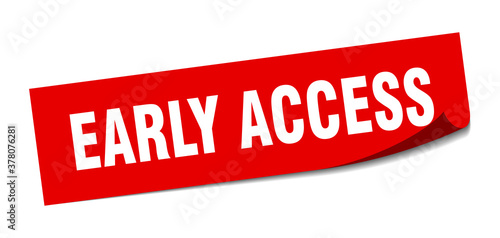 early access sticker. square isolated label sign. peeler