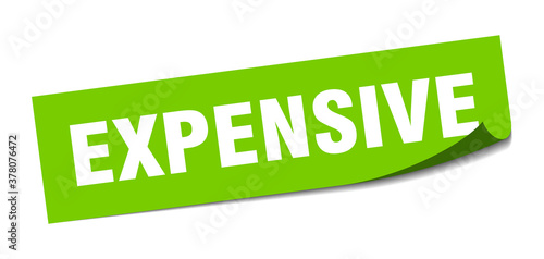 expensive sticker. square isolated label sign. peeler