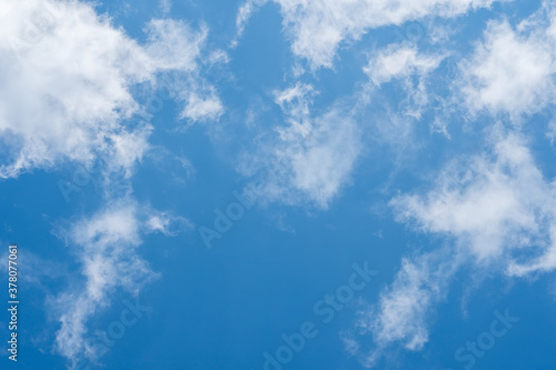 Clean blue nature clouds white sky