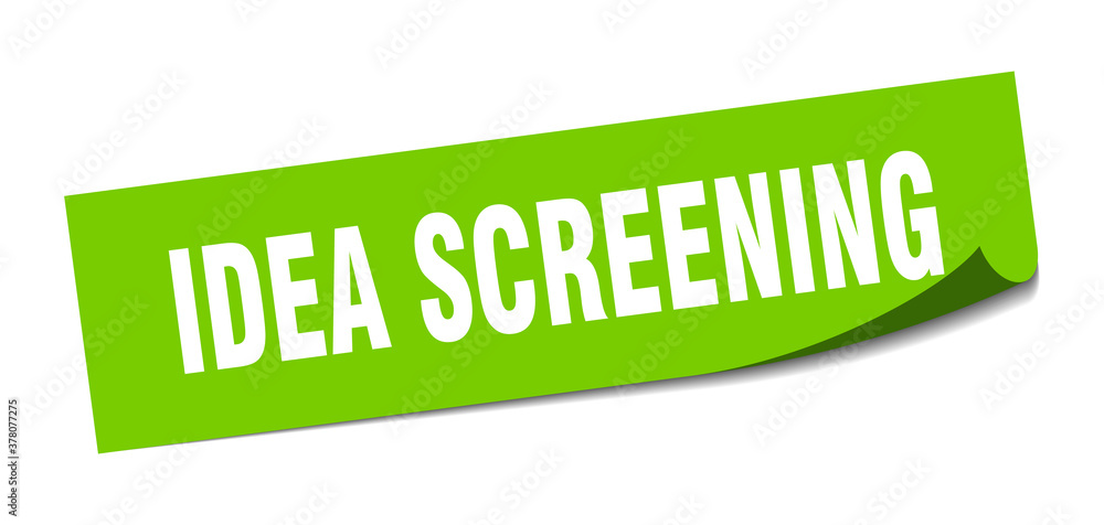 idea screening sticker. square isolated label sign. peeler idea screening sticker. square isolated label sign. peeler