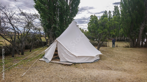 Pehuenche traditional tent of the Chilean native people