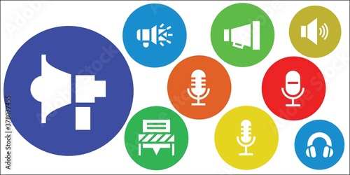 Modern Simple Set of radio Vector filled Icons © Anna