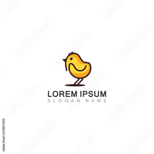 CHICK logo minimalist icon template monoline color line creative