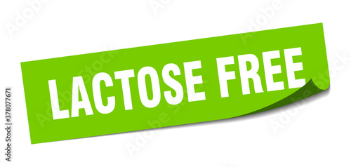 lactose free sticker. square isolated label sign. peeler