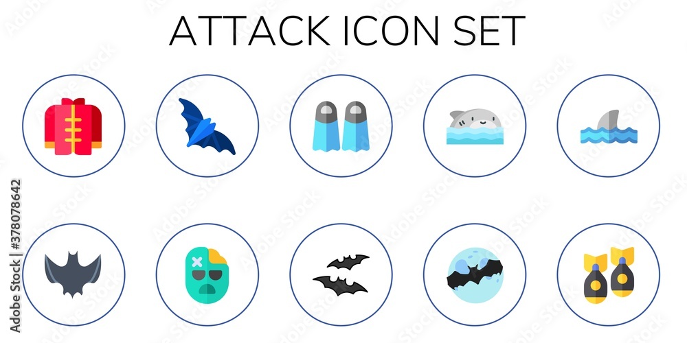 attack icon set