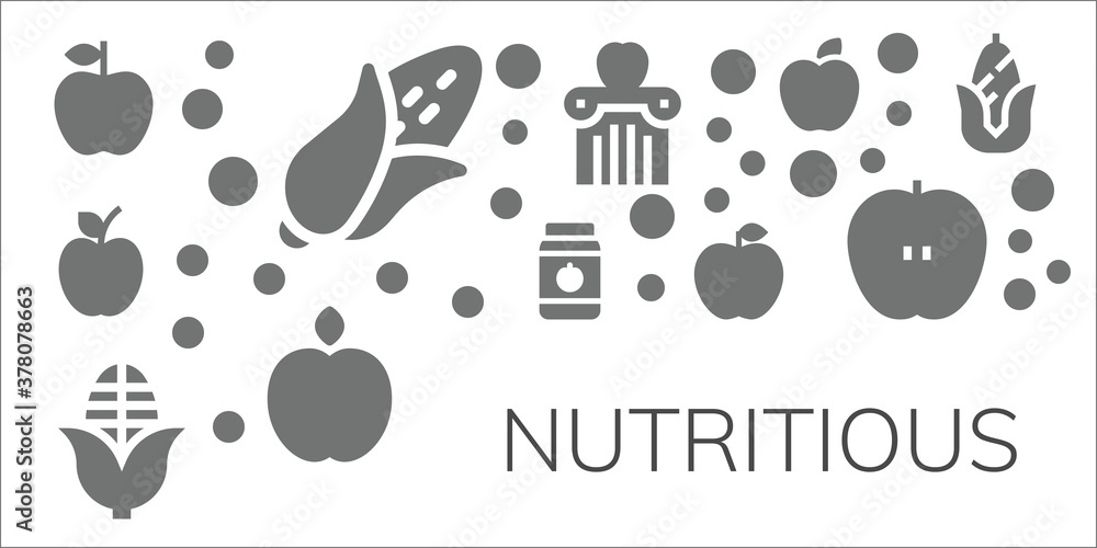 nutritious icon set