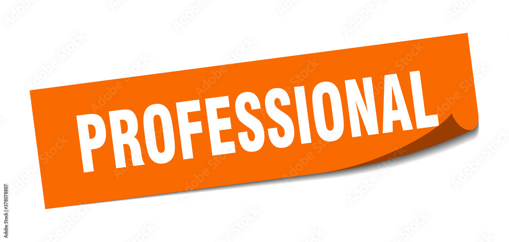 professional sticker. square isolated label sign. peeler professional sticker. square isolated label sign. peeler
