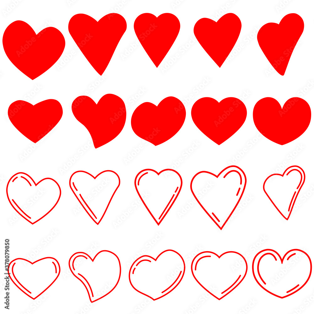 Heart icon vector set. love illustration sign collection. valentine's day symbol.