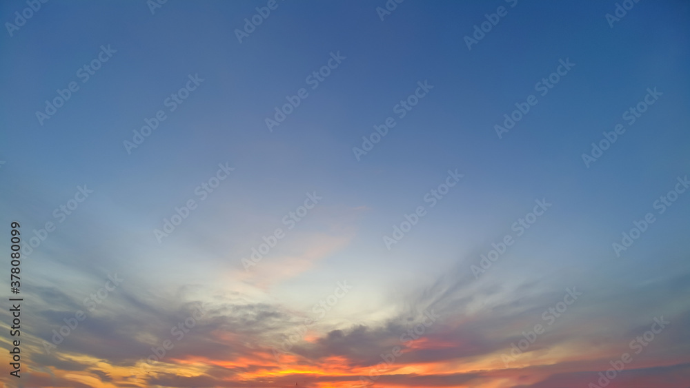 Fototapeta premium bright, blue and red, colored sky at sunset.