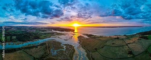 Obraz na plátně Aerial panoramic view of Newtown of isle of Wight
