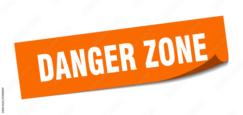 danger zone sticker. square isolated label sign. peeler danger zone sticker. square isolated label sign. peeler