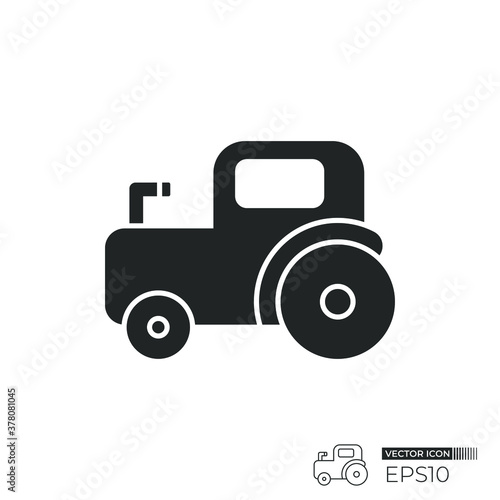 Tractor icon. Vector icon design isolated. Usable for packaging element, sign, and logo