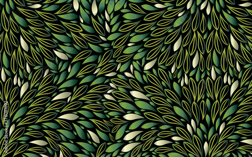Green bush leaves seamless background