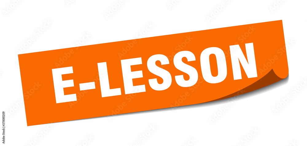 e-lesson sticker. square isolated label sign. peeler e-lesson sticker. square isolated label sign. peeler