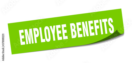 employee benefits sticker. square isolated label sign. peeler