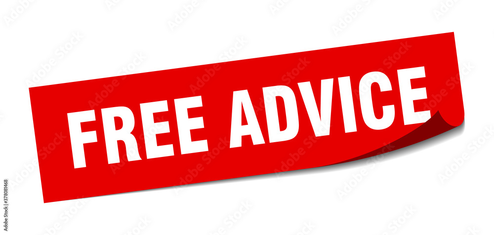 free advice sticker. square isolated label sign. peeler free advice sticker. square isolated label sign. peeler