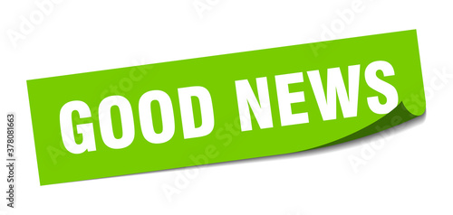 good news sticker. square isolated label sign. peeler