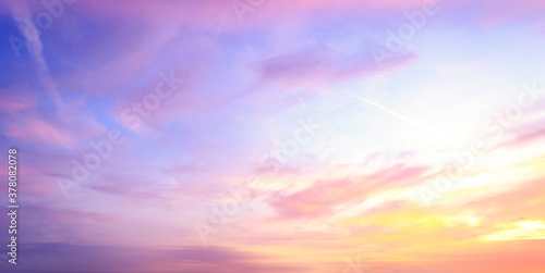 World environment day concept: Sky and clouds autumn sunset background © Choat