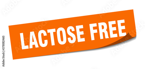 lactose free sticker. square isolated label sign. peeler