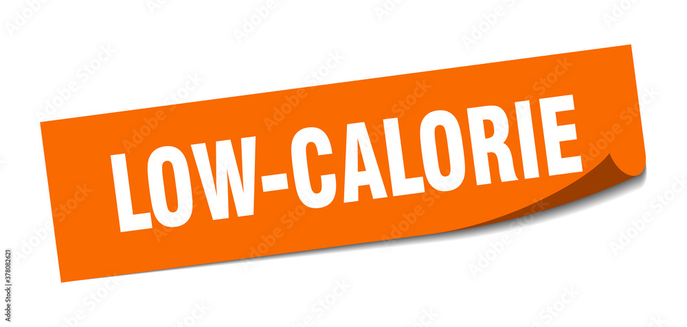 low-calorie sticker. square isolated label sign. peeler low-calorie sticker. square isolated label sign. peeler