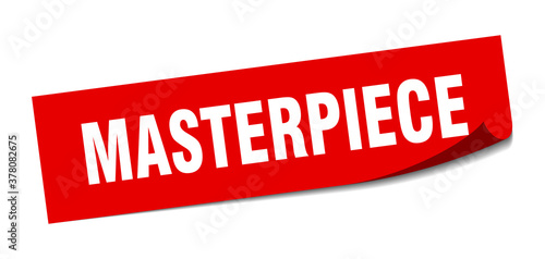 masterpiece sticker. square isolated label sign. peeler