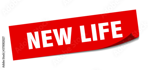new life sticker. square isolated label sign. peeler