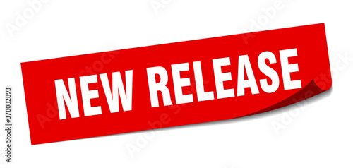 new release sticker. square isolated label sign. peeler