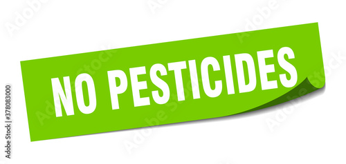 no pesticides sticker. square isolated label sign. peeler