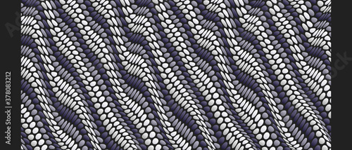 Wavy dotted background with optical illusion. Abstract polka dots pattern. 3d vector illustration.