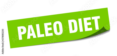 paleo diet sticker. square isolated label sign. peeler