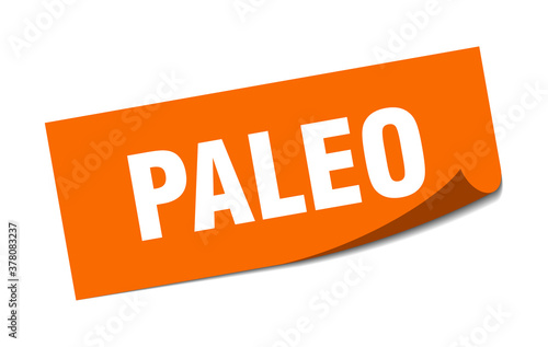 paleo sticker. square isolated label sign. peeler
