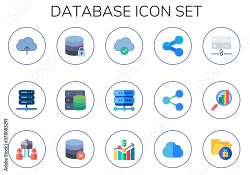 Modern Simple Set of database Vector flat Icons