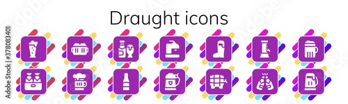 Modern Simple Set of draught Vector filled Icons