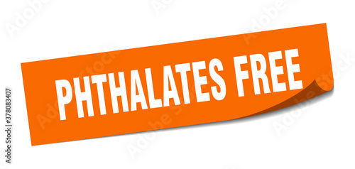 phthalates free sticker. square isolated label sign. peeler