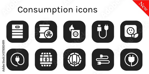 Modern Simple Set of consumption Vector filled Icons