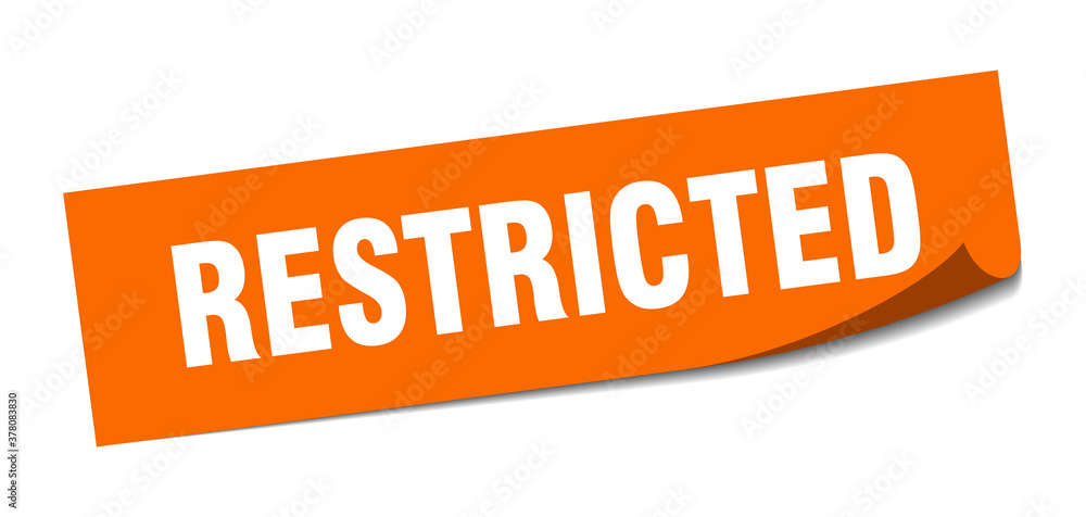 restricted sticker. square isolated label sign. peeler restricted sticker. square isolated label sign. peeler